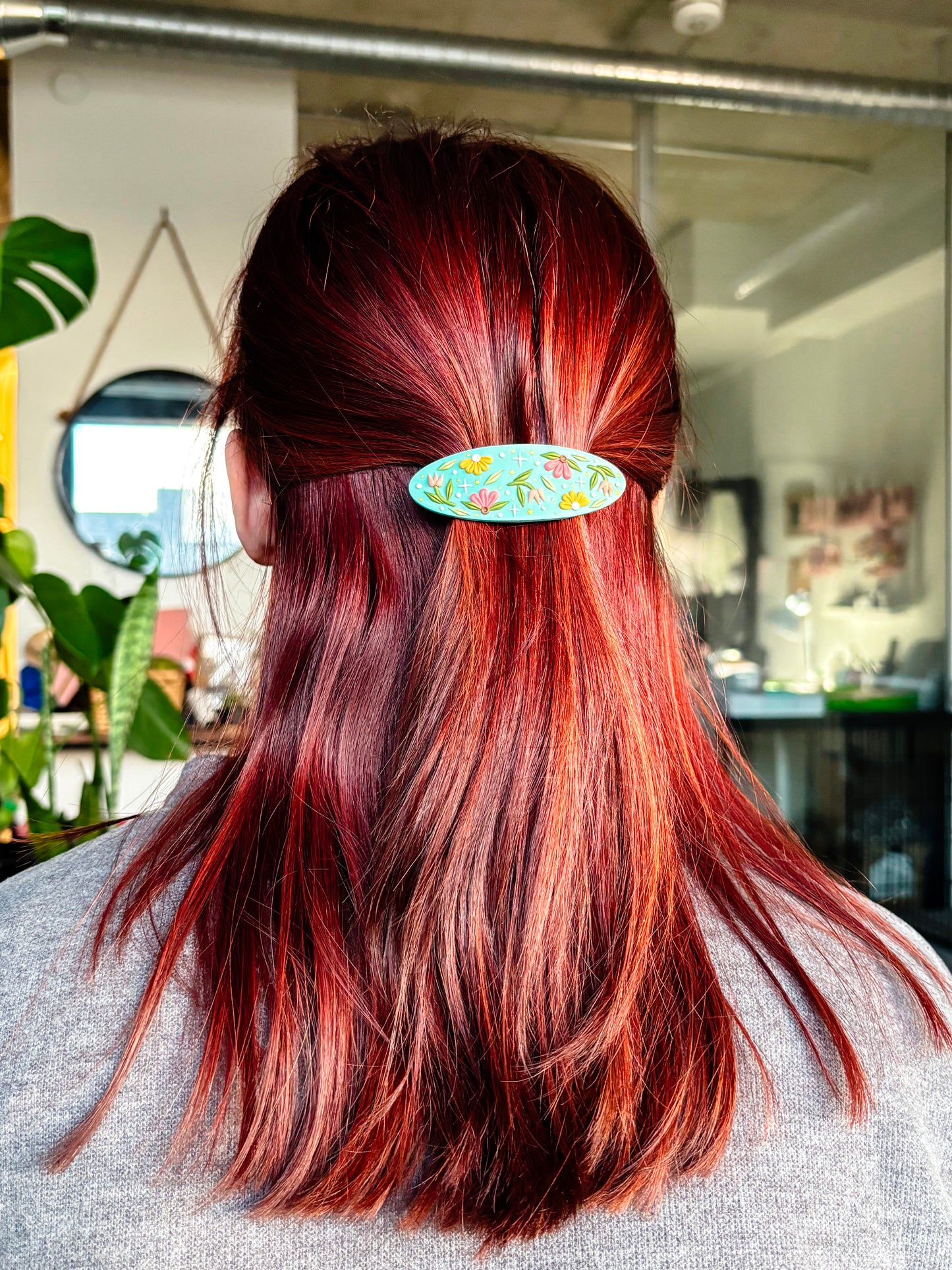 Floral Magic Hair Barrette // Seafoam