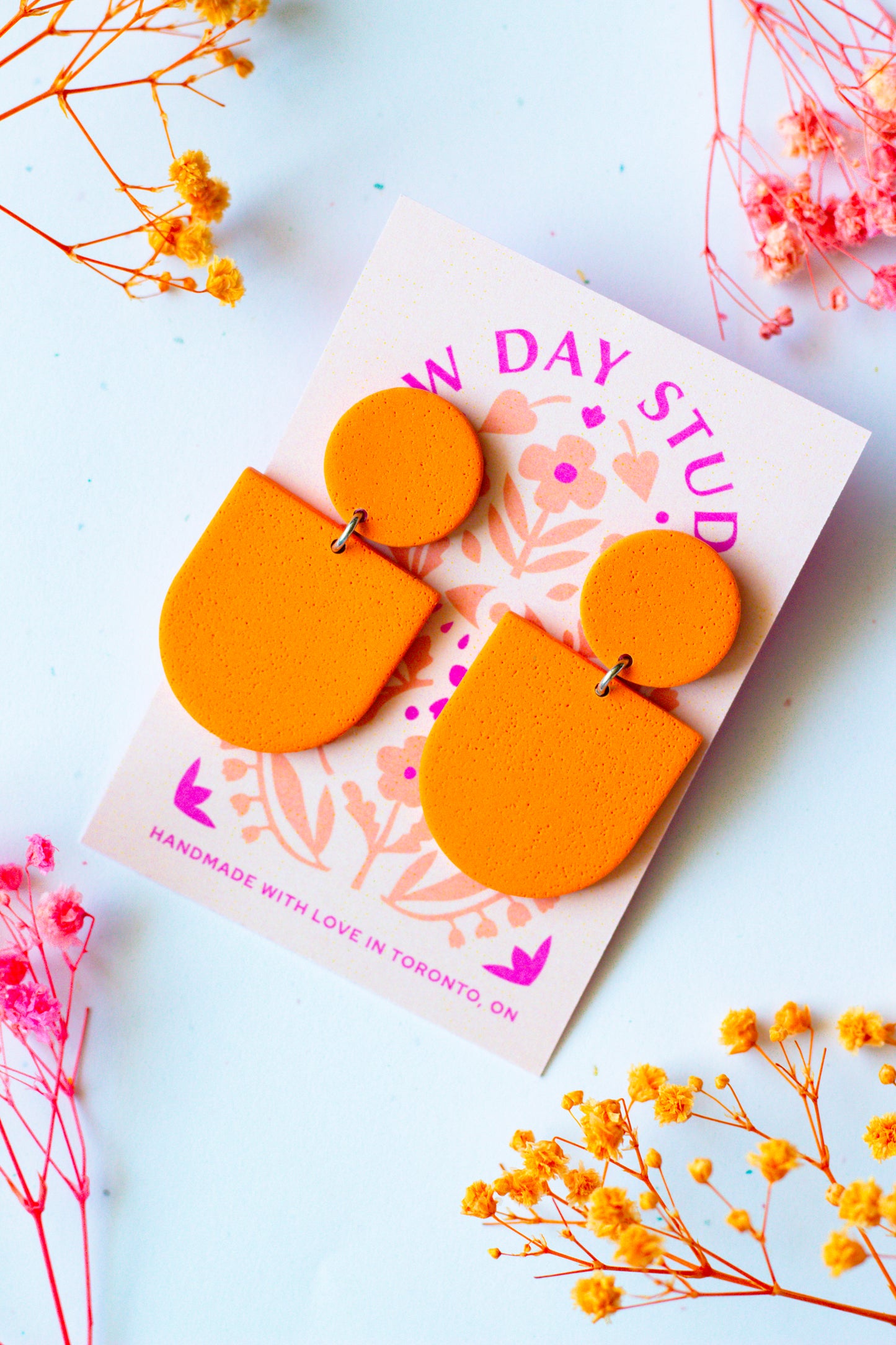 Textured Dome Dangle Earrings - Multiple Colours