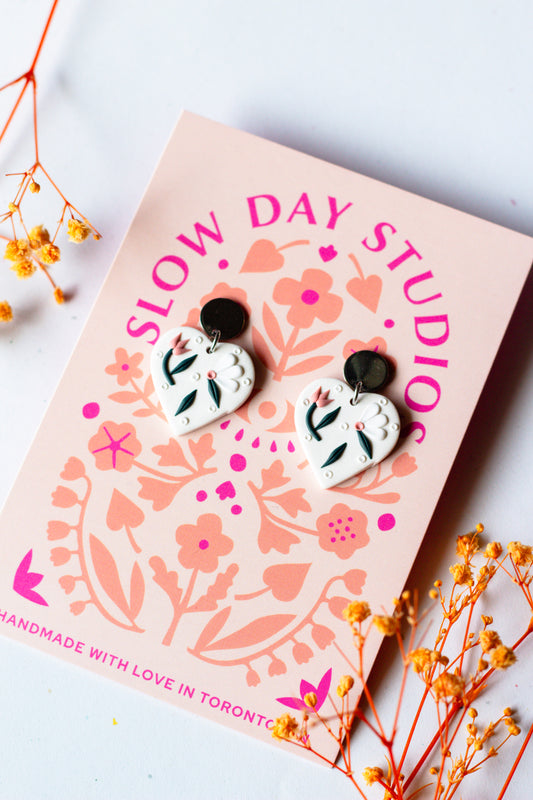 Paper Heart Mini // Linen & Pink