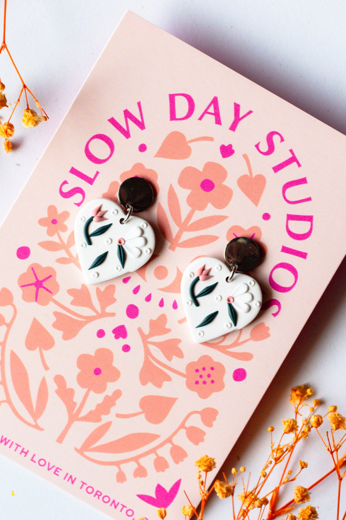 Paper Heart Mini // Linen & Pink