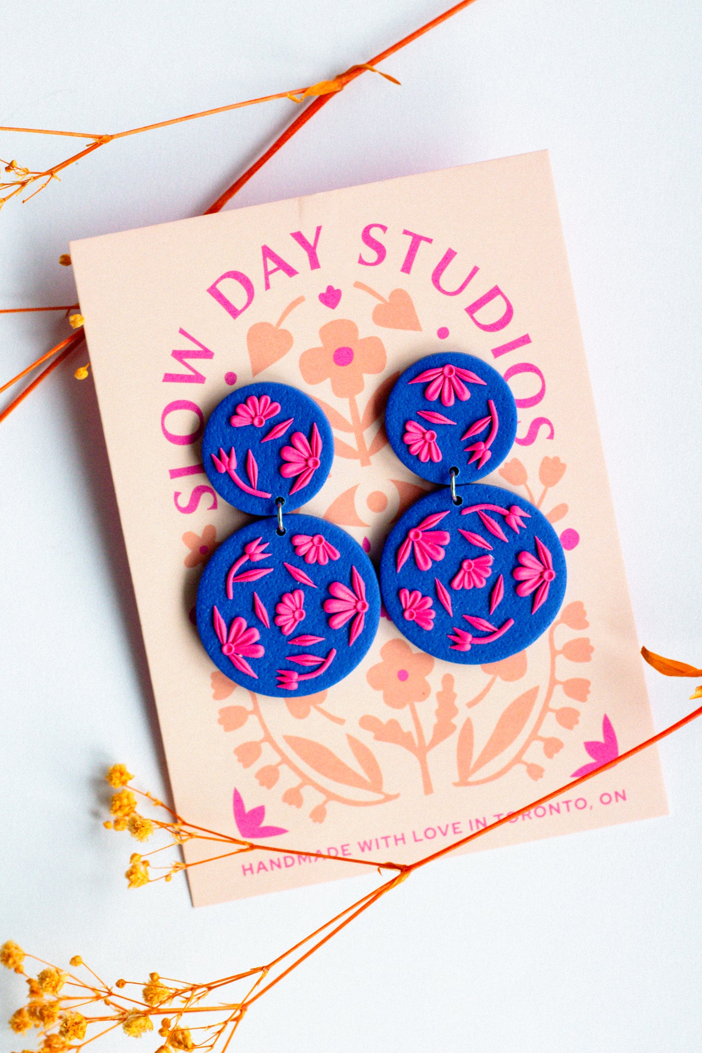 Flora Polymer Clay Dangle Earrings - Multiple Colours