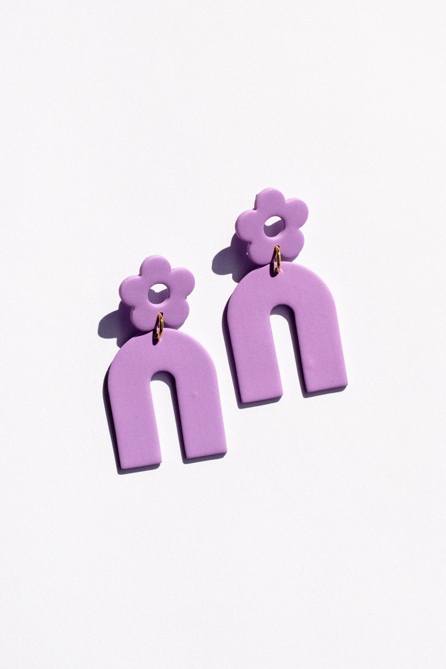 Polymer Clay Retro Flower Arch Dangle - Multiple Colours