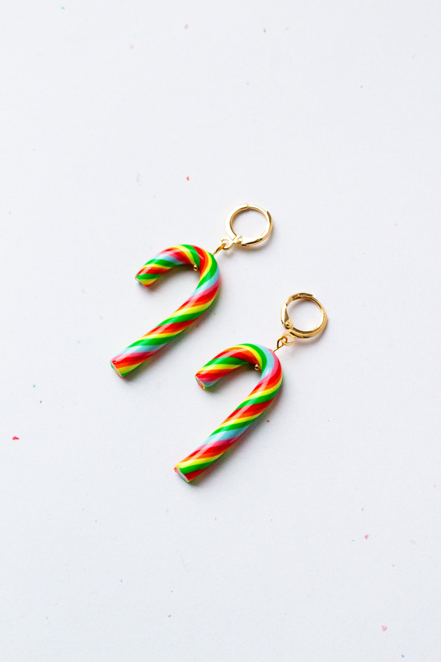 Rainbow Miniature Fruity Candy Cane Earrings