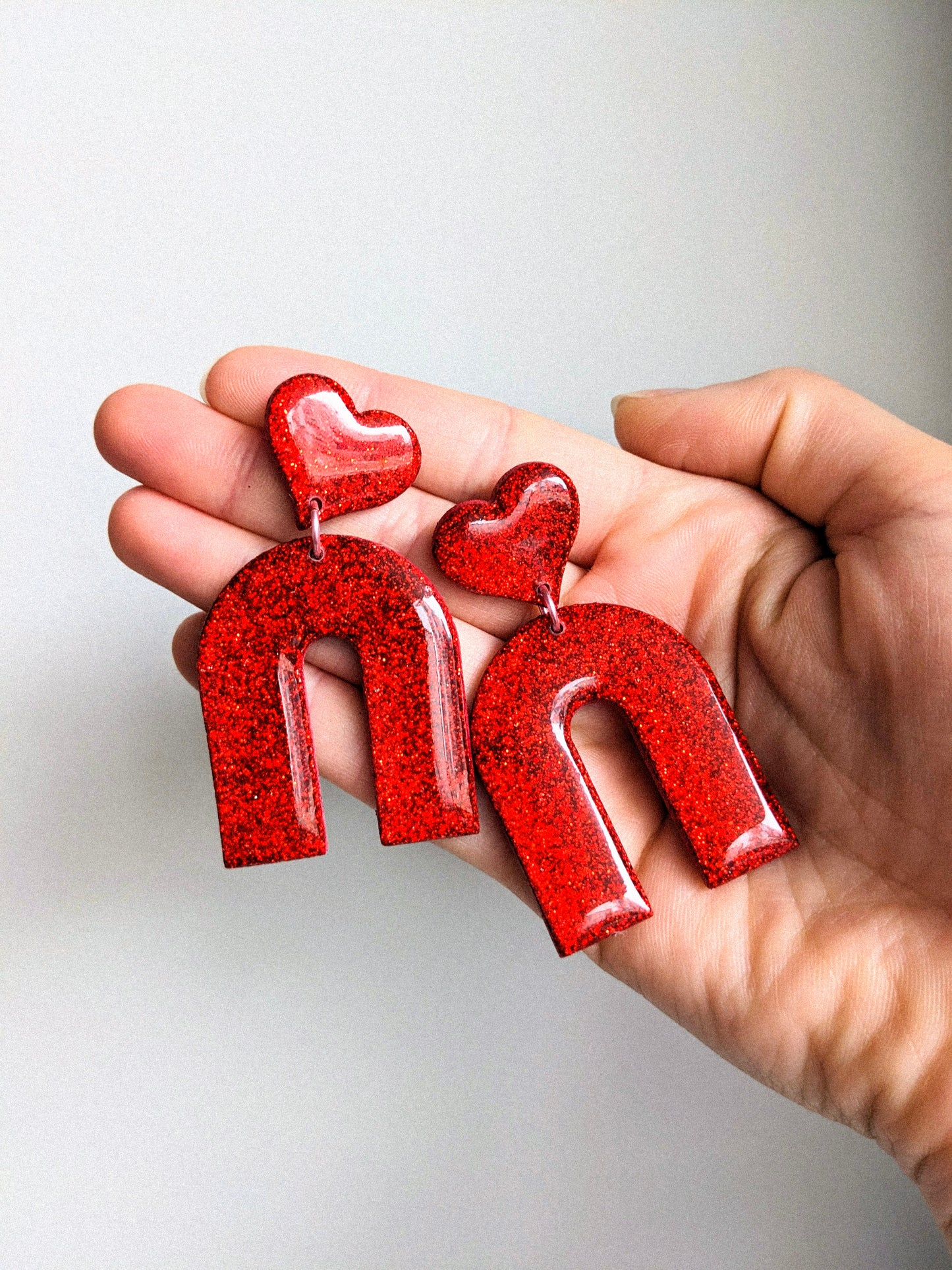 Glitter Heart Arches // Red
