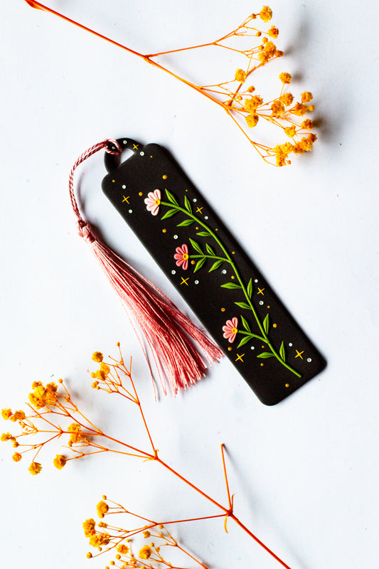 Floral Magic Bookmark 002 // Black