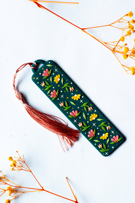 Floral Magic Bookmark // Deep Teal