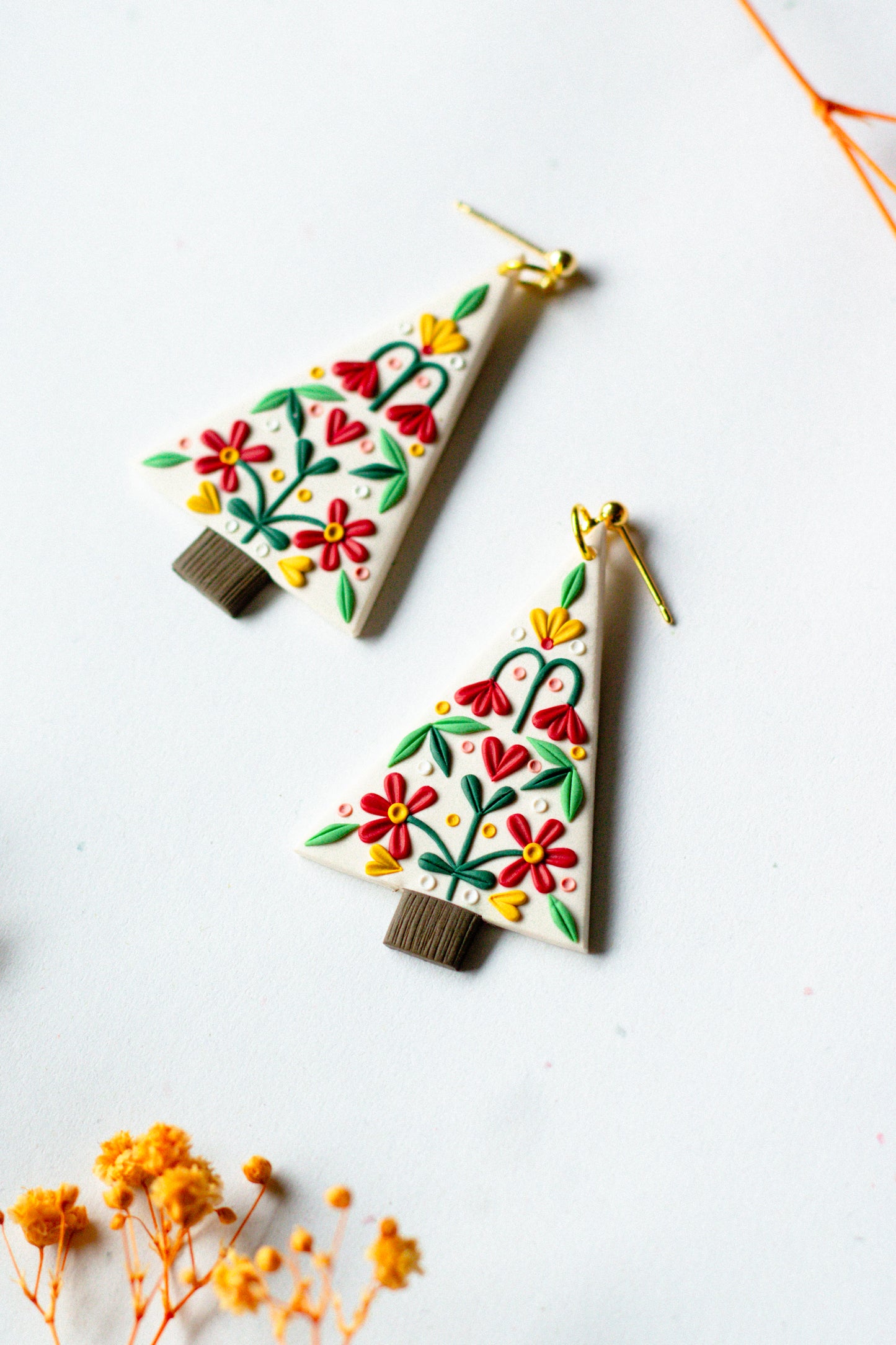 Pre-Order - Folk Art Tree Earrings