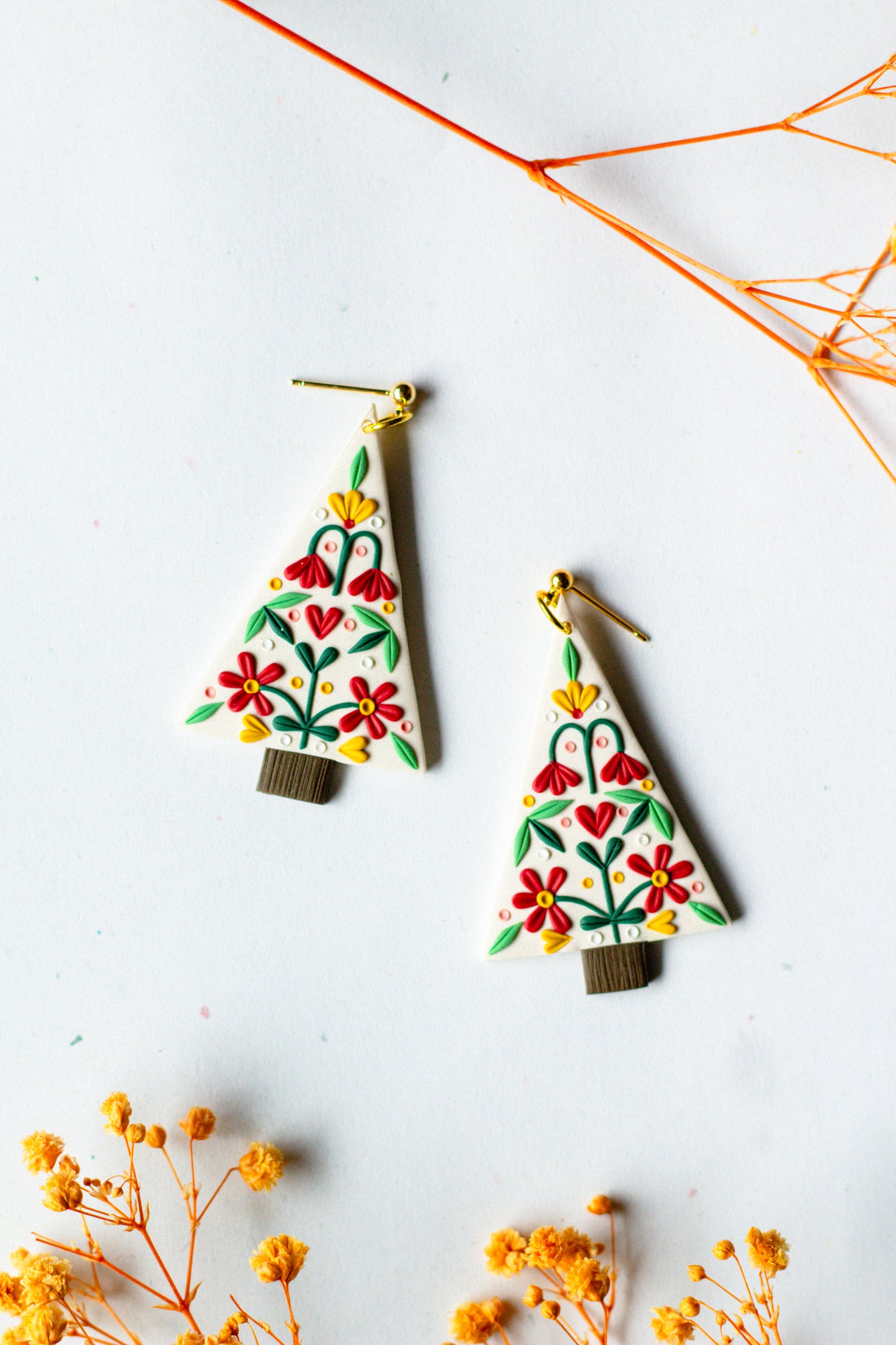 Pre-Order - Folk Art Tree Earrings