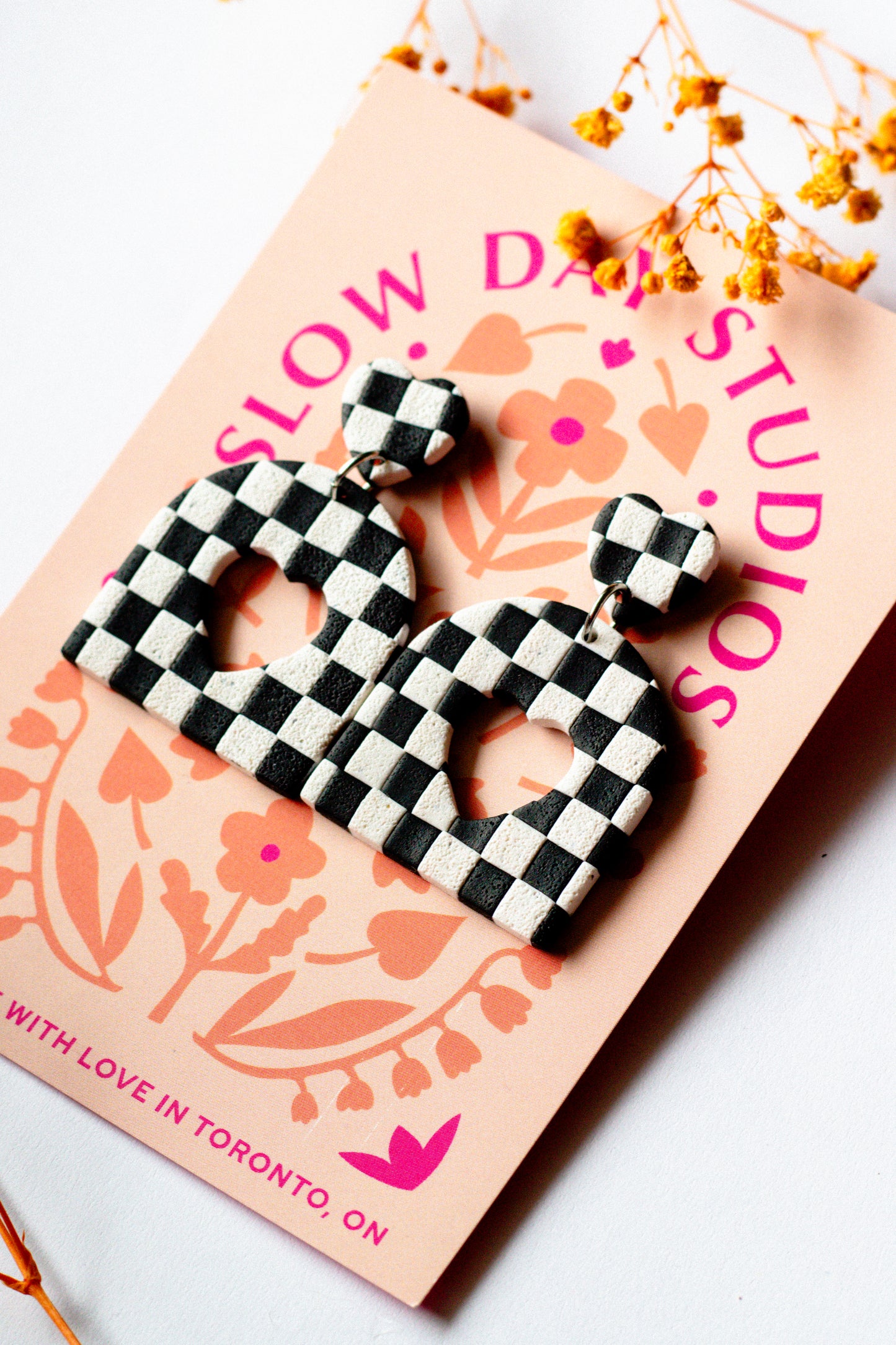 Checkerboard Heart Cutout // Black & White Checkerboard