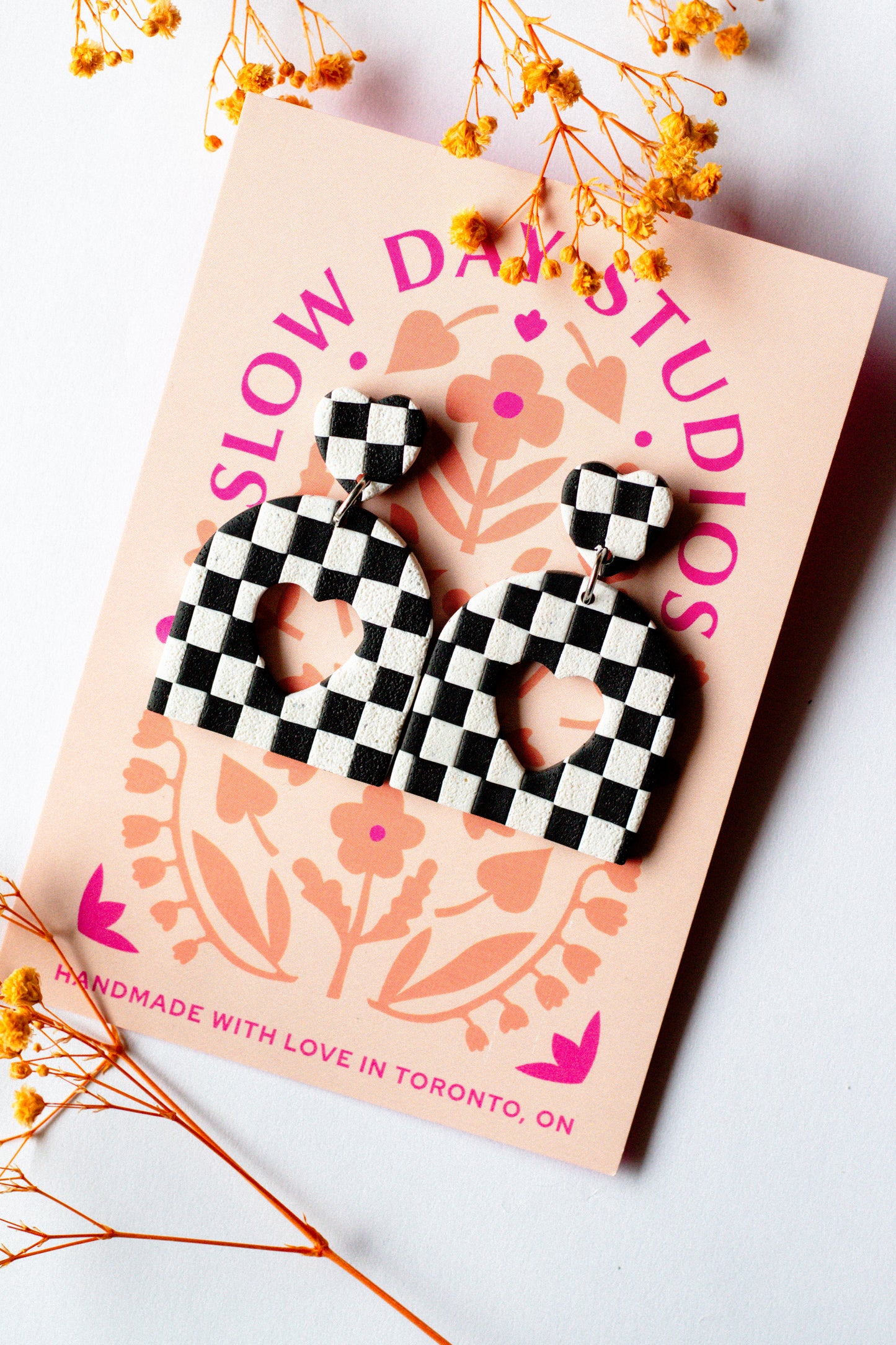 Checkerboard Heart Cutout // Black & White Checkerboard