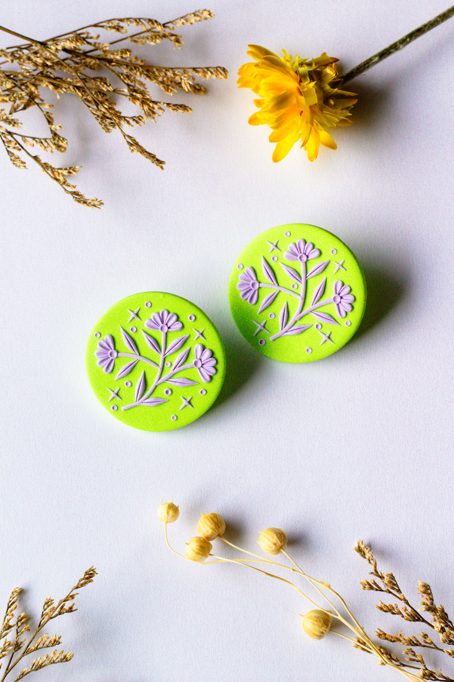 Floral Whimsy Circle Stud