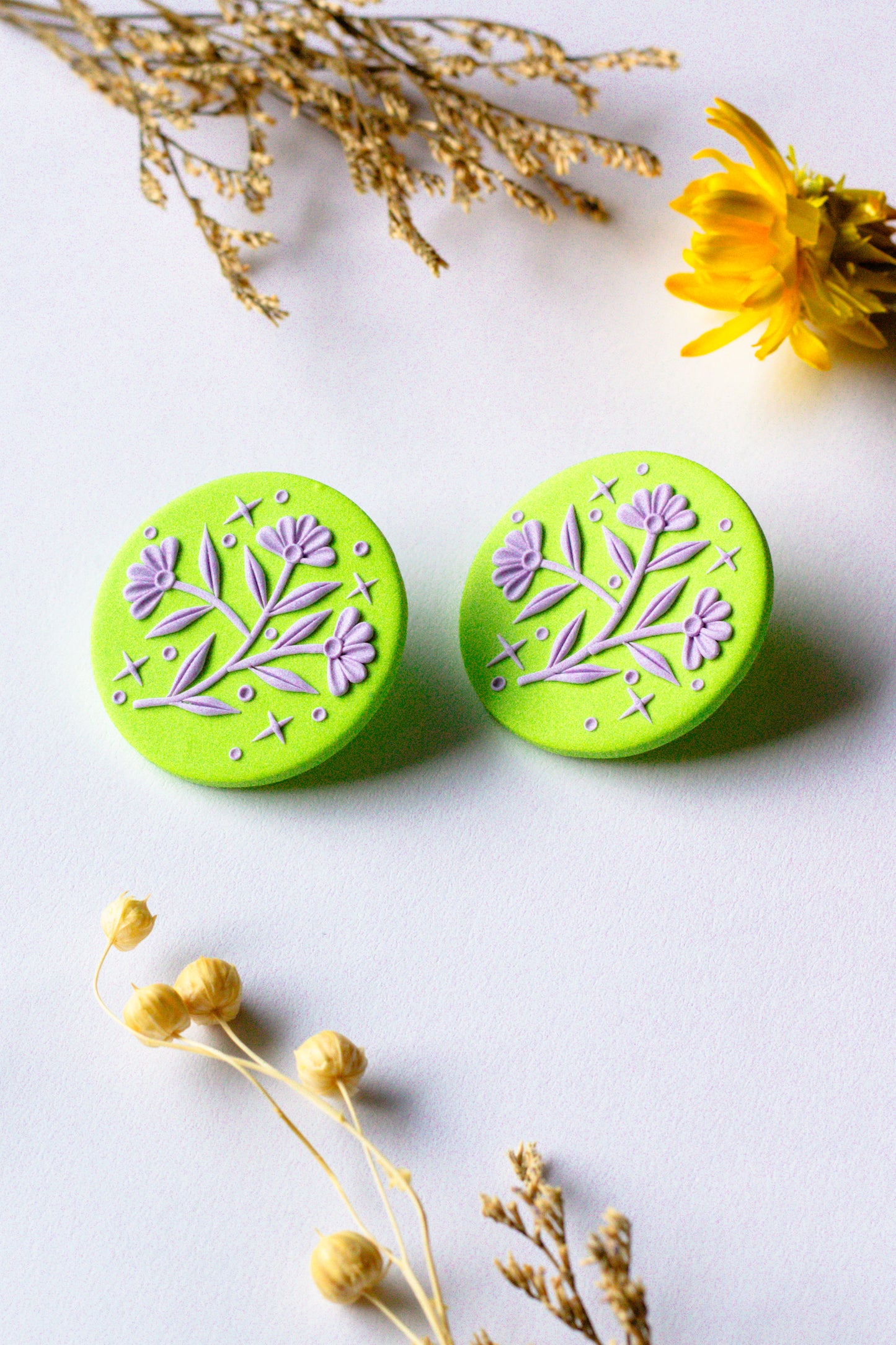 Floral Whimsy Circle Stud