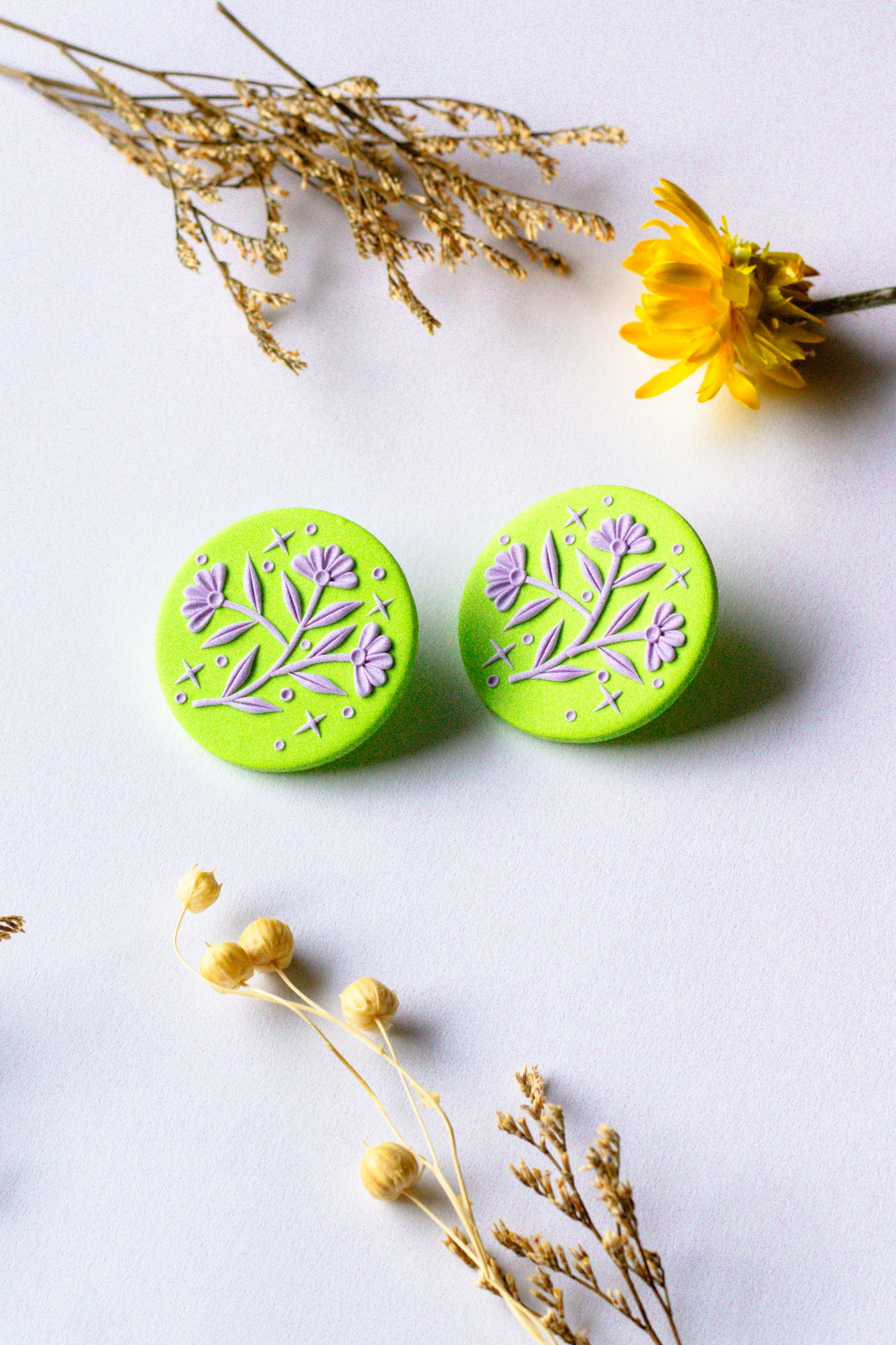 Floral Whimsy Circle Stud