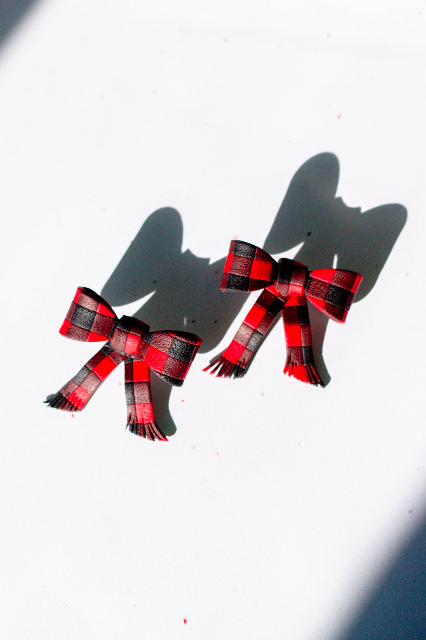 Pre-Order - Buffalo Plaid Oversized Bow Stud Earrings