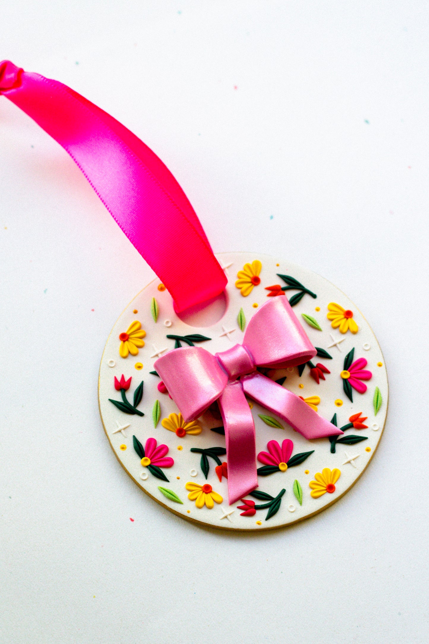 Pre-Order - Floral & Satin Bow Ornament