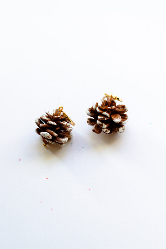 Pre-Order - Pinecone Huggie Hoops