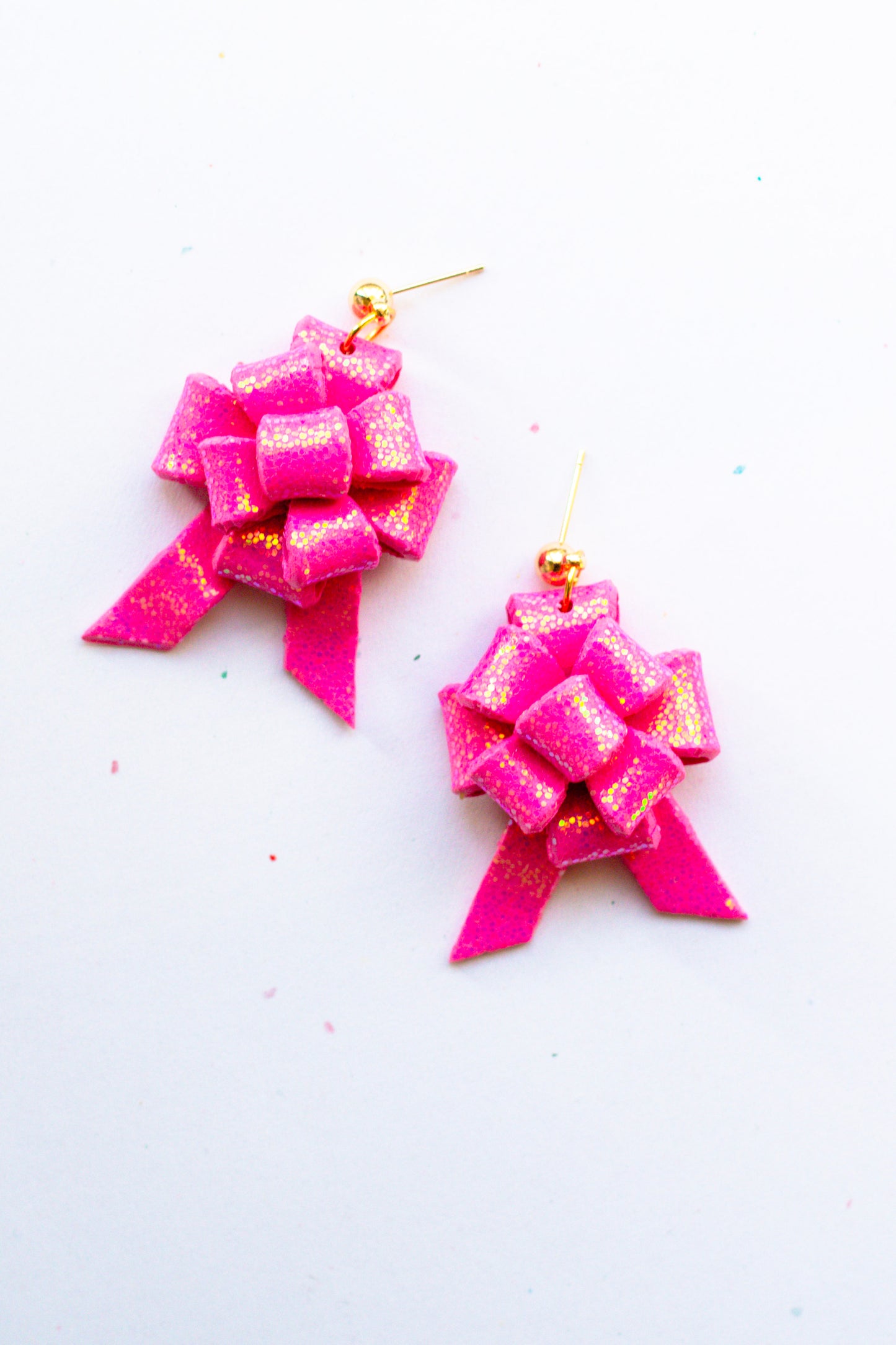 Pre-Order - Gift Bow Dangle Earrings (Two Colour Options)