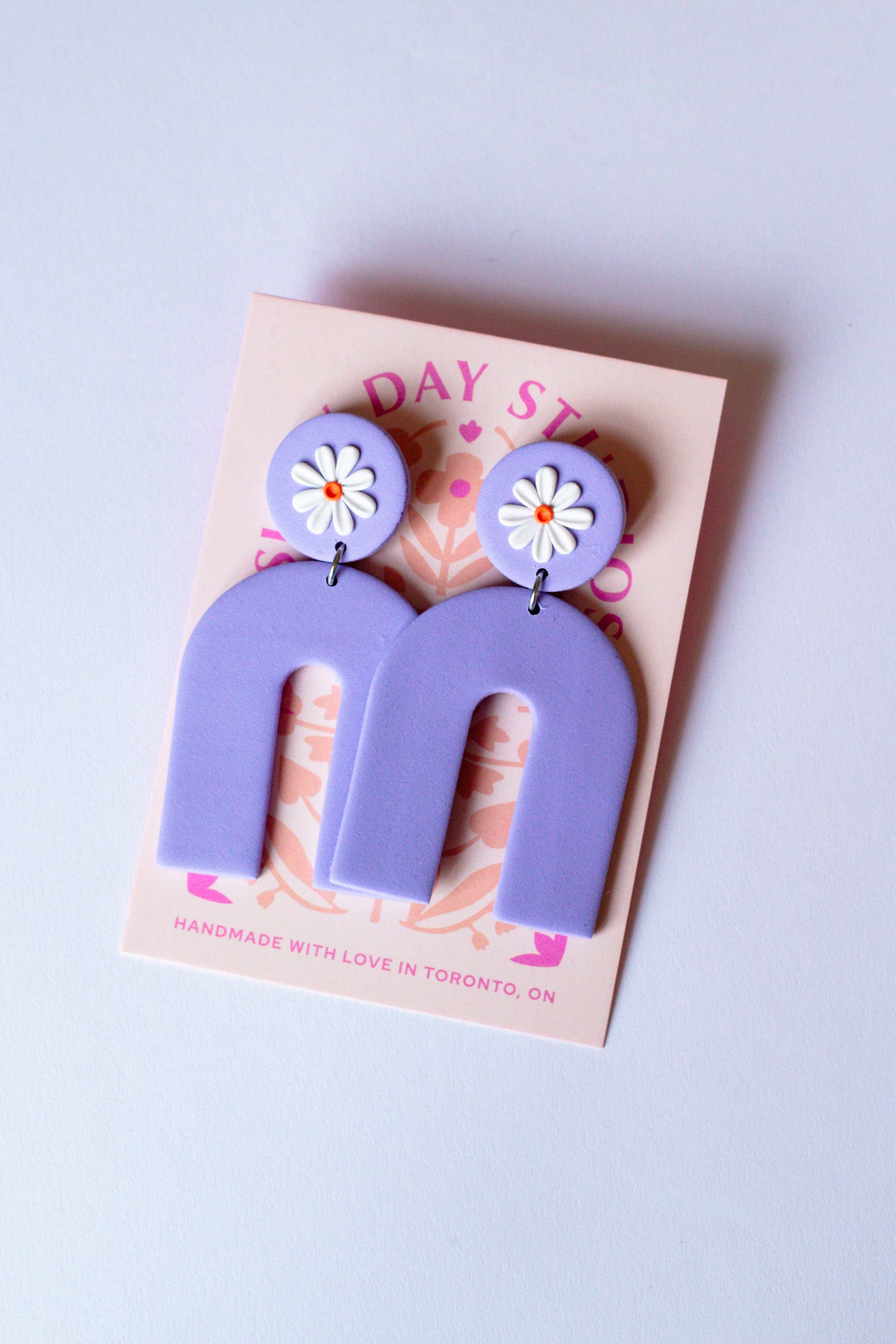 Daisy Statement Arch Earring // Light Pastel Purple
