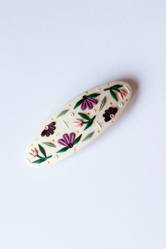 Floral Magic Hair Barrette // Soft White